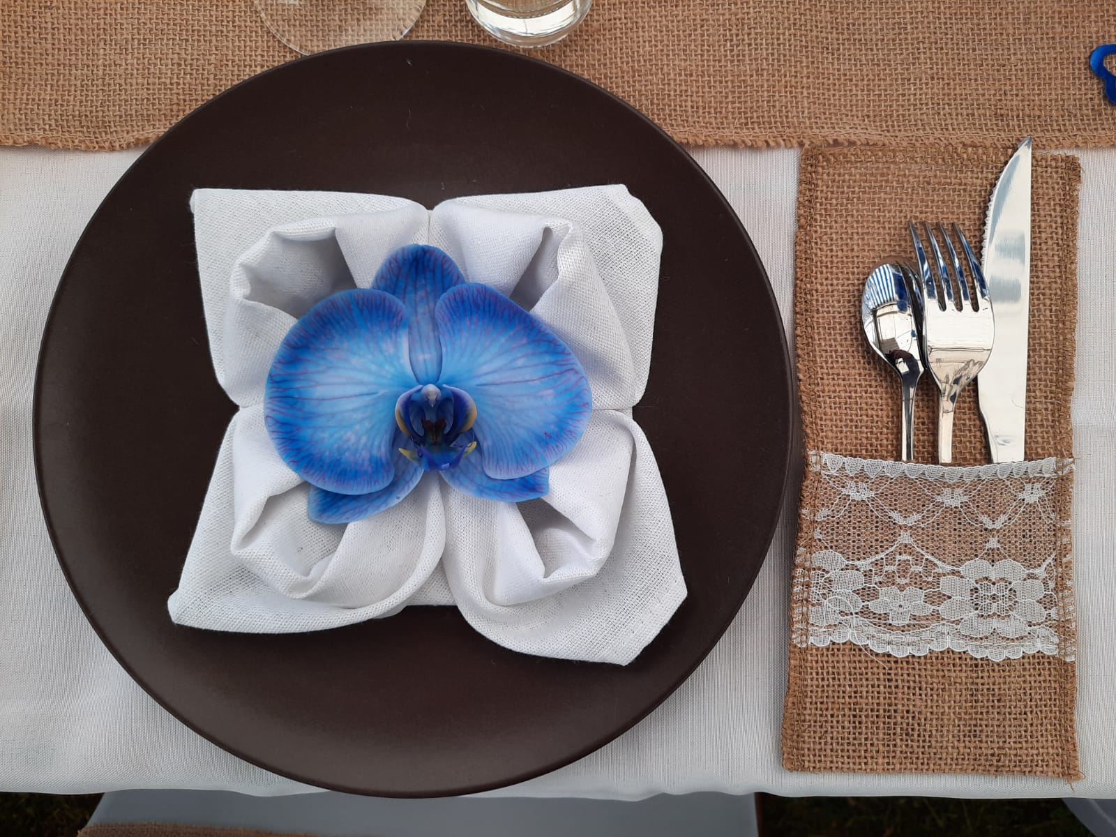 Table mariage campagne bleu